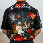 STILL LIFE FLOWERS SWISS SATIN SHIRT