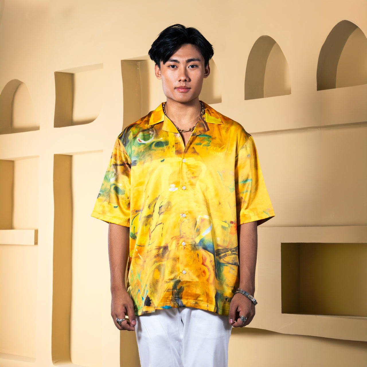 YELLOW GLOW SWISS SATIN SHIRT